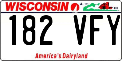 WI license plate 182VFY