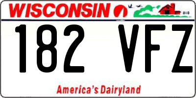 WI license plate 182VFZ
