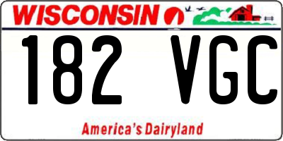 WI license plate 182VGC