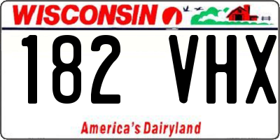 WI license plate 182VHX