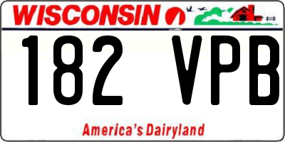 WI license plate 182VPB