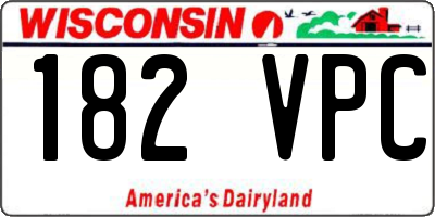WI license plate 182VPC