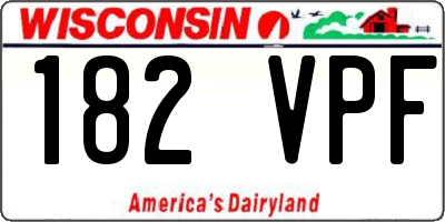 WI license plate 182VPF