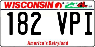 WI license plate 182VPI