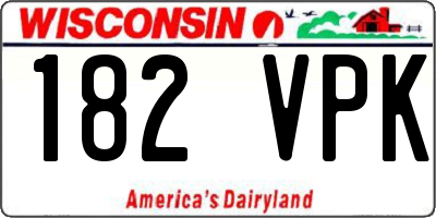 WI license plate 182VPK