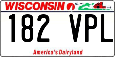 WI license plate 182VPL