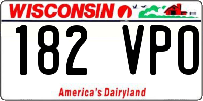 WI license plate 182VPO