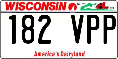 WI license plate 182VPP