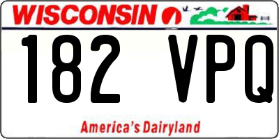 WI license plate 182VPQ