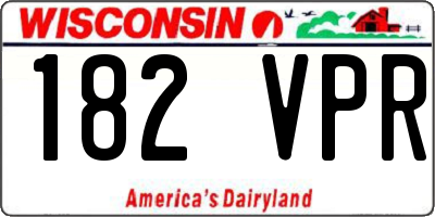 WI license plate 182VPR