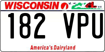 WI license plate 182VPU