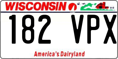 WI license plate 182VPX