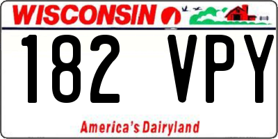 WI license plate 182VPY