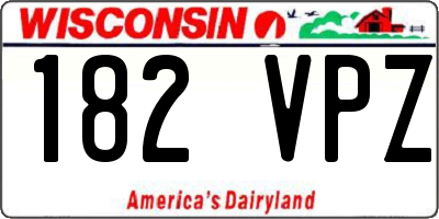 WI license plate 182VPZ