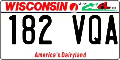 WI license plate 182VQA