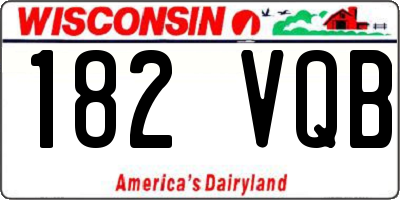 WI license plate 182VQB
