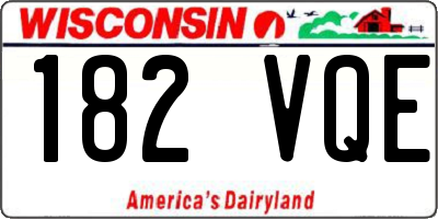 WI license plate 182VQE