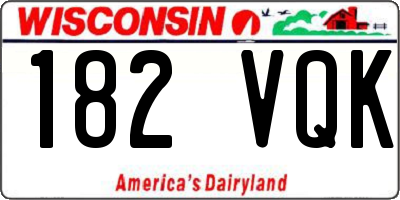 WI license plate 182VQK