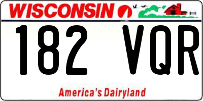WI license plate 182VQR