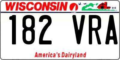 WI license plate 182VRA