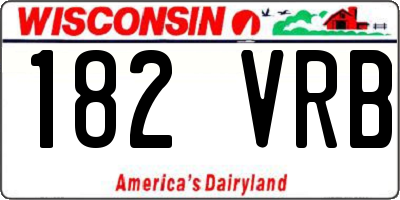 WI license plate 182VRB