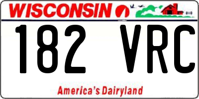 WI license plate 182VRC