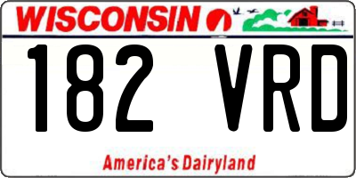 WI license plate 182VRD