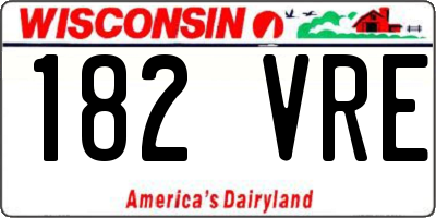 WI license plate 182VRE