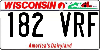 WI license plate 182VRF