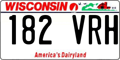 WI license plate 182VRH