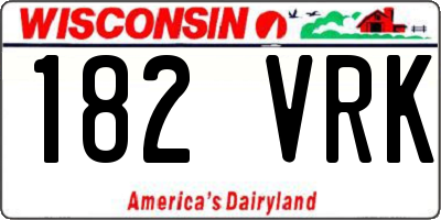 WI license plate 182VRK