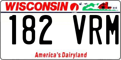 WI license plate 182VRM