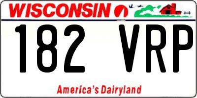 WI license plate 182VRP