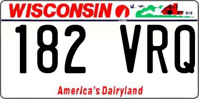 WI license plate 182VRQ