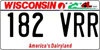 WI license plate 182VRR