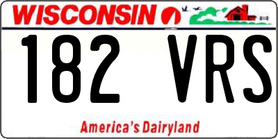 WI license plate 182VRS
