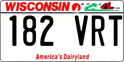 WI license plate 182VRT