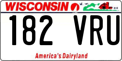 WI license plate 182VRU