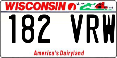 WI license plate 182VRW