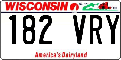 WI license plate 182VRY