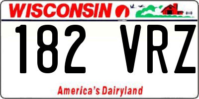 WI license plate 182VRZ