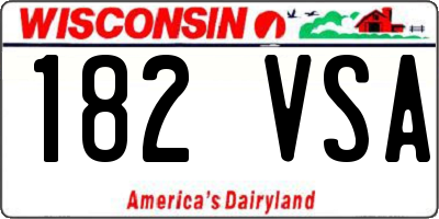 WI license plate 182VSA