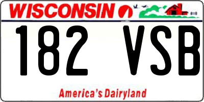 WI license plate 182VSB