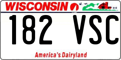 WI license plate 182VSC
