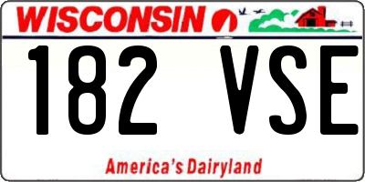 WI license plate 182VSE