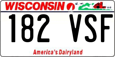 WI license plate 182VSF