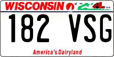 WI license plate 182VSG