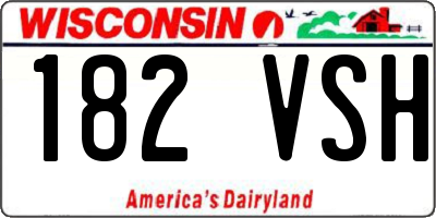WI license plate 182VSH