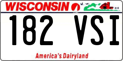 WI license plate 182VSI