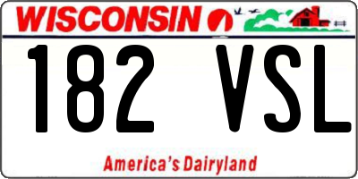 WI license plate 182VSL